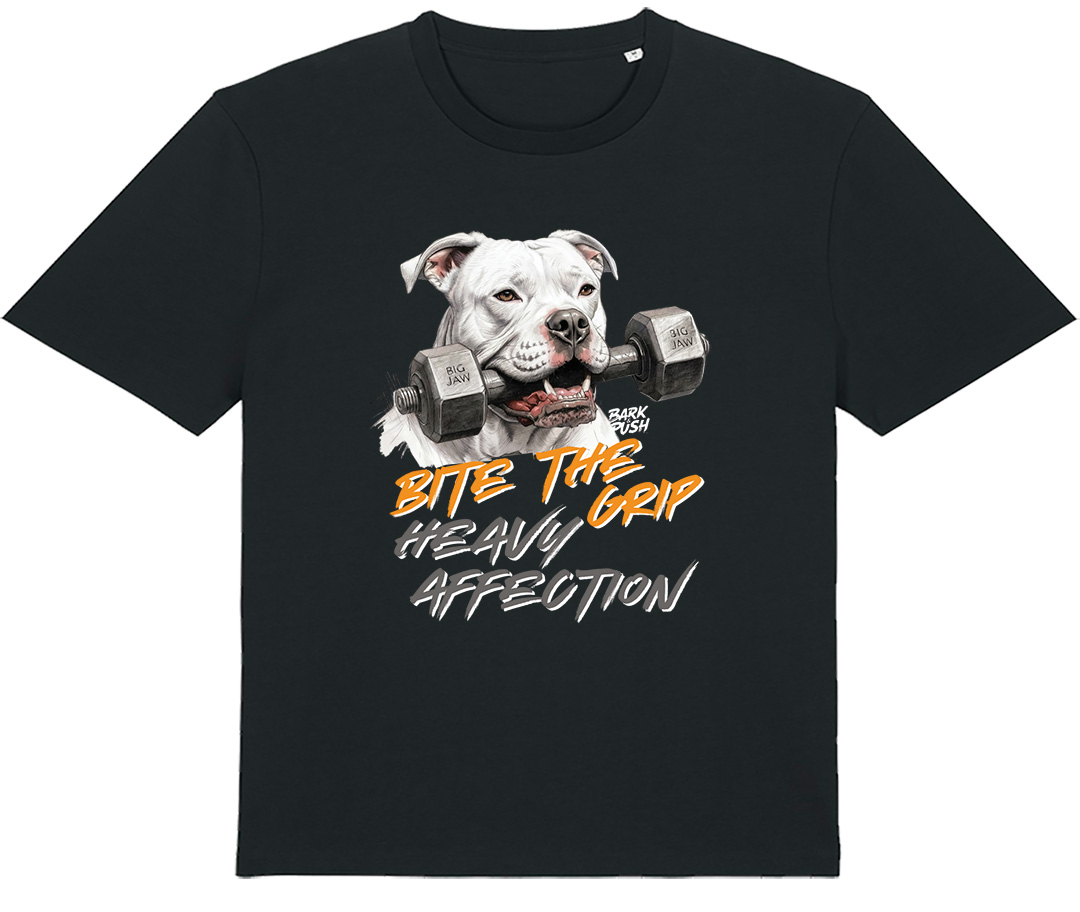 T-Shirt Amstaff Bianco & Dumbbell