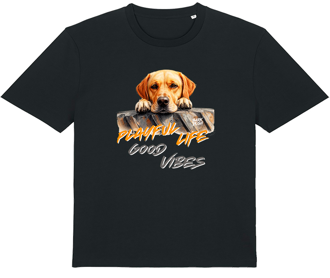 T-Shirt Labrador Giallo & Ruota