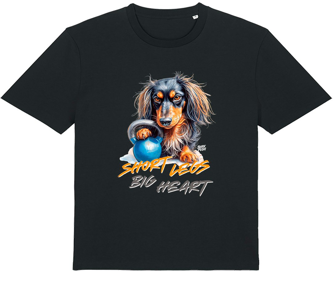 T-Shirt Bassotto Pelo Lungo & Kettlebell
