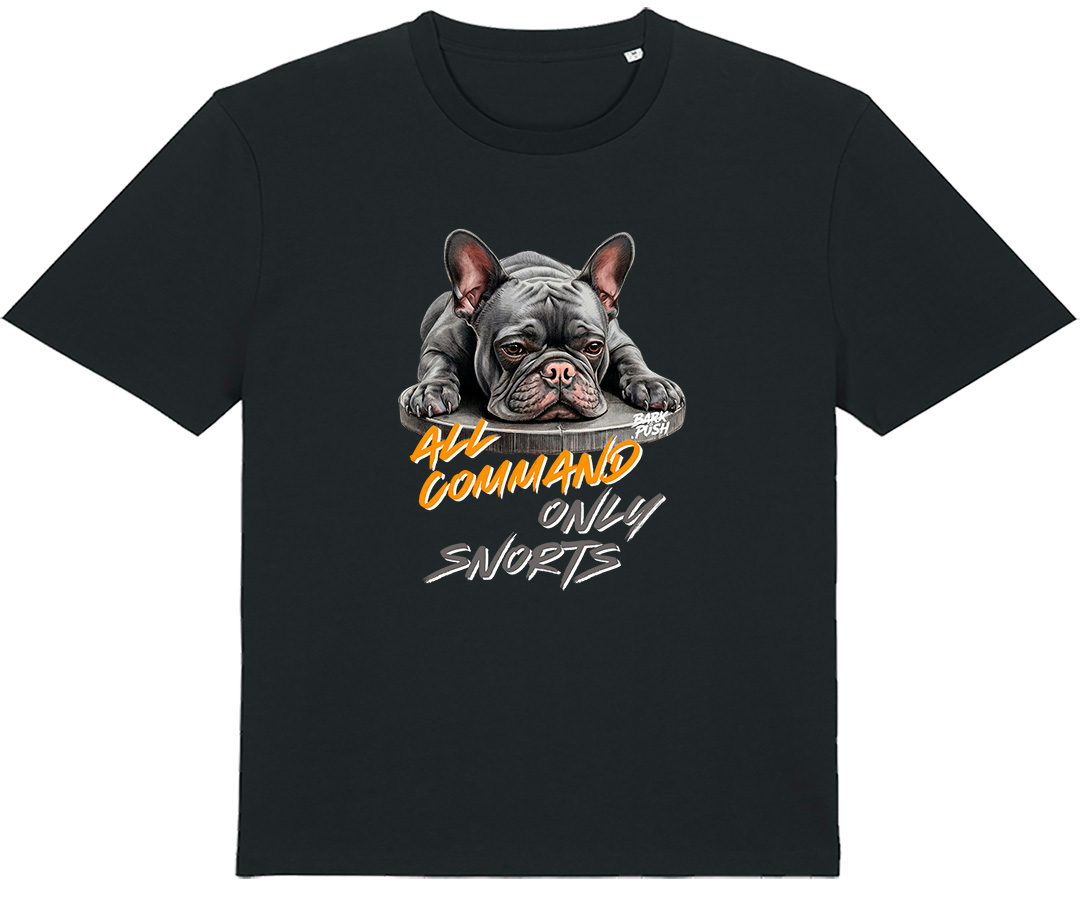 T-Shirt Bulldog Francese Grigio Scuro & Plate