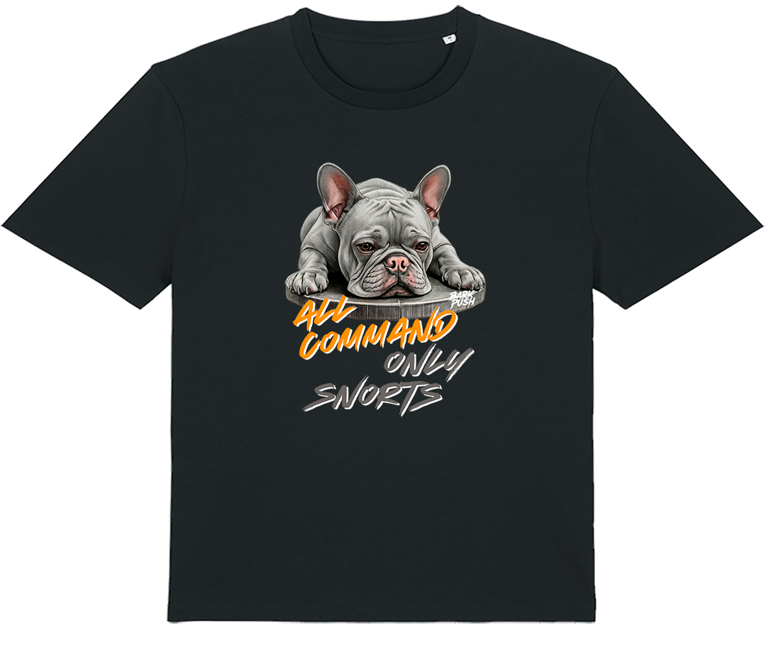 T-Shirt Bulldog Francese Grigio Chiaro & Plate