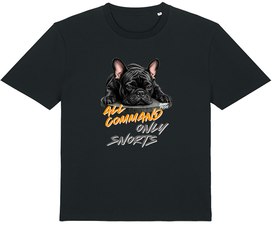 T-Shirt Bulldog Francese Nero & Plate
