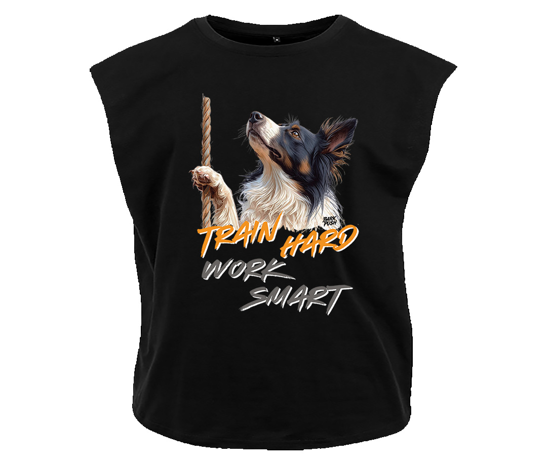 T-Shirt Smanicata Border Collie & Rope