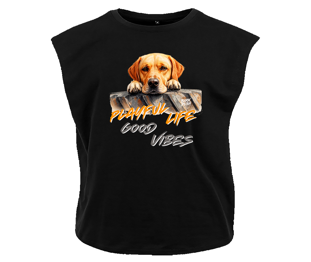 T-Shirt Smanicata Labrador Giallo & Ruota