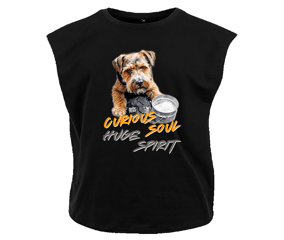 T-Shirt Smanicata Border Terrier & Magnesite