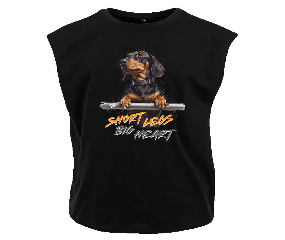 T-Shirt Smanicata Bassotto Nero & Bar