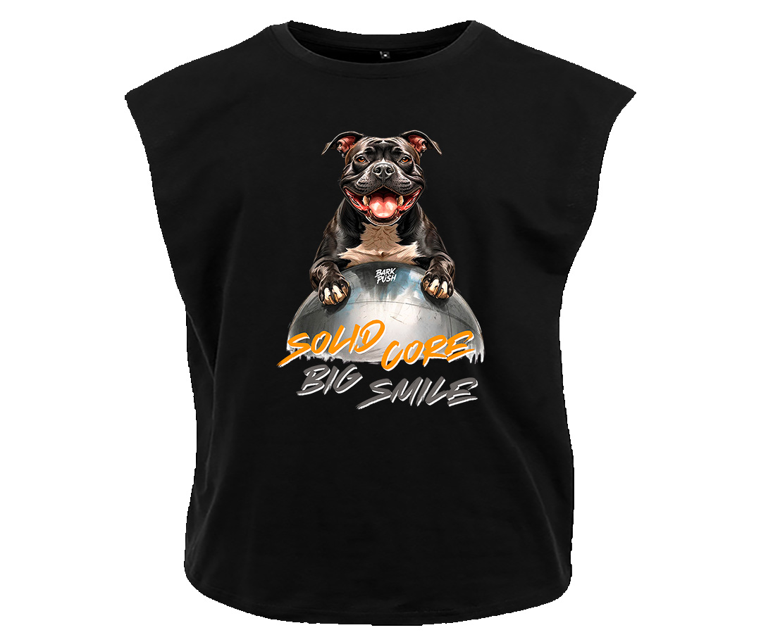 T-Shirt Smanicata Staffy Nero & Mad Ball