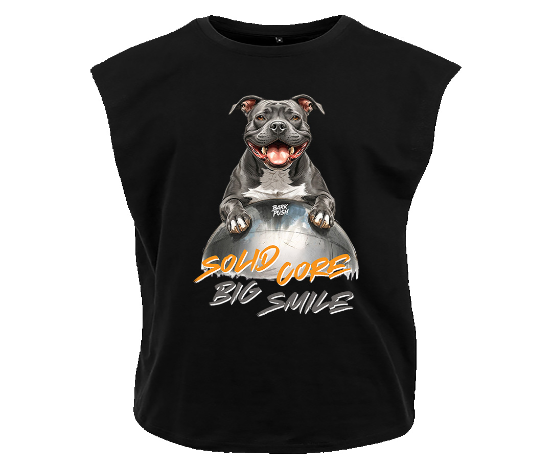 T-Shirt Smanicata Staffy Grigio & Mad Ball