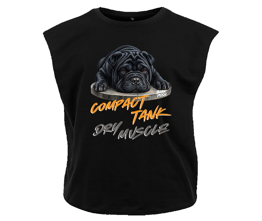 T-Shirt Smanicata Shar Pei Nero & Plate