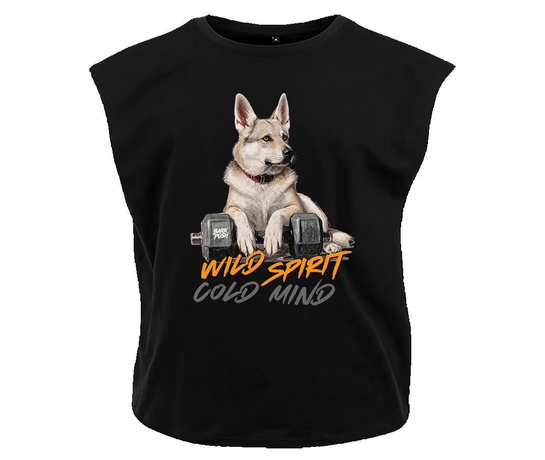 T-Shirt Smanicata Lupo Cecoslovacco & Dumbbell