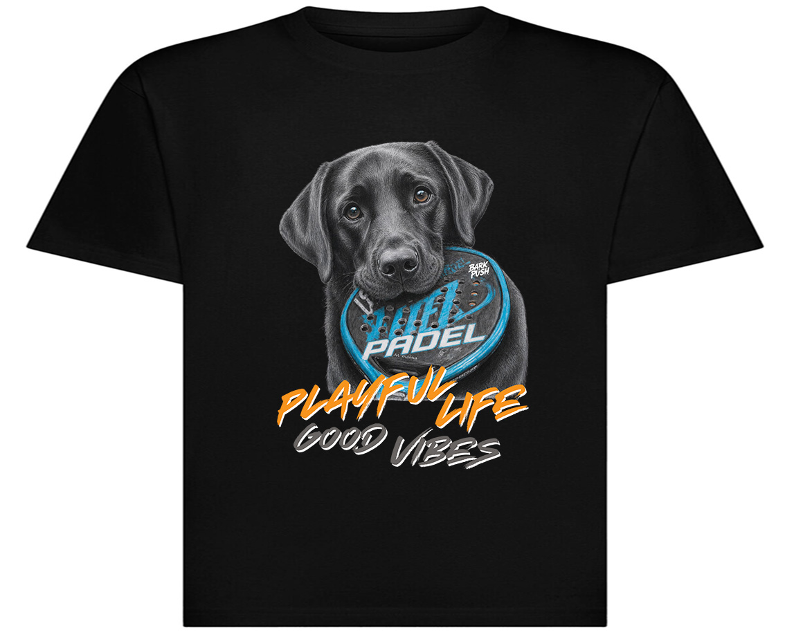 T-Shirt Labrador nero & Padel