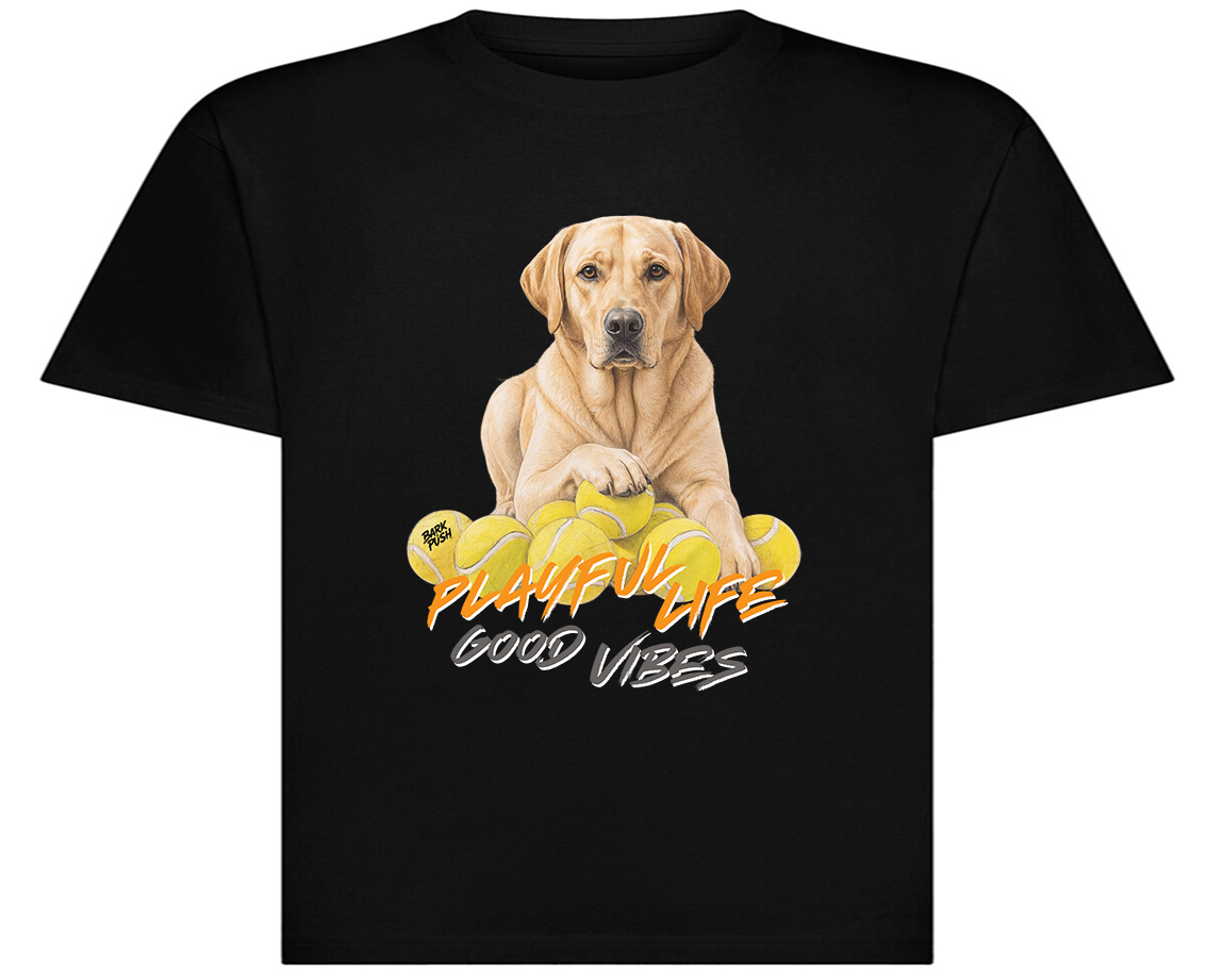 T-Shirt Labrador Giallo & Tennis